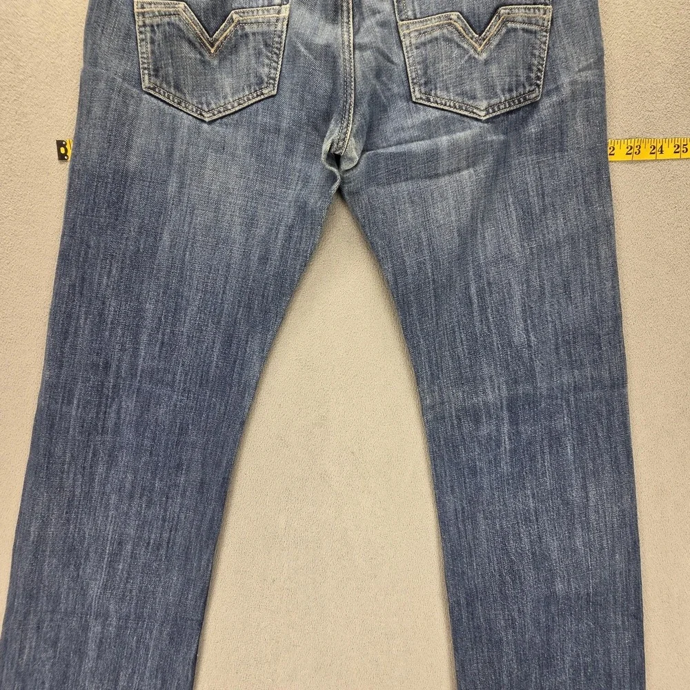 Diesel Jeans Mens 30x32 Blue Larkee Regular Straight Med Wash Button Fly 0074G